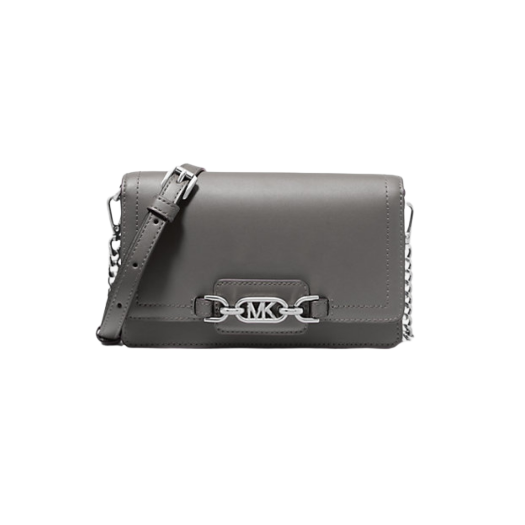 Michael Kors Heather Extra Small Leather Crossbody Bag Dark Grey