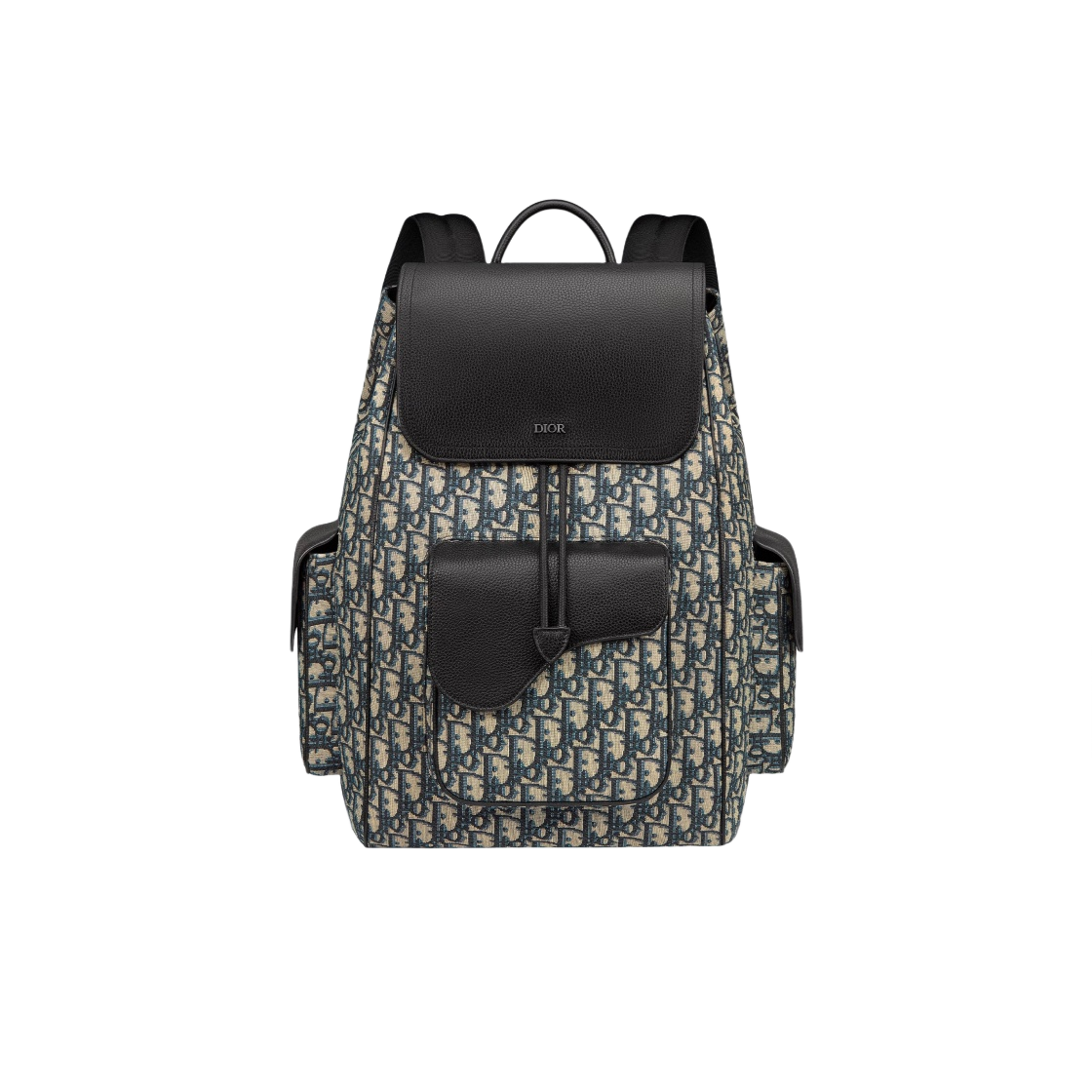 디올 새들 백팩 베이지 블랙 디올 오블리크 자카드 블랙 그레인드 카프스킨(Dior Saddle Backpack Beige Black Dior Oblique Jacquard Black Grained Calfskin) - 1