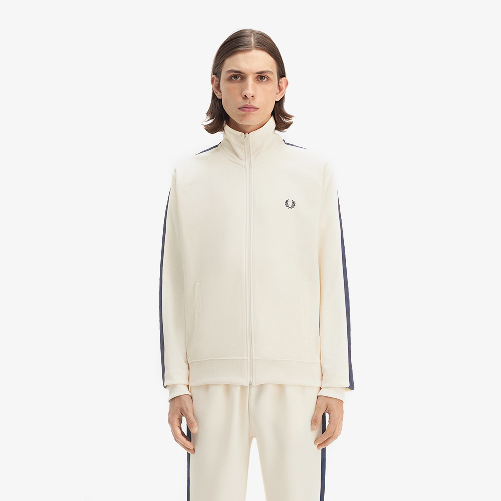 프레드페리 컨트라스트 테잎 트랙재킷 에크루/테니스블루(Fred Perry Contrast Tape Track Jacket Ecru/Tennis Blue) - 2