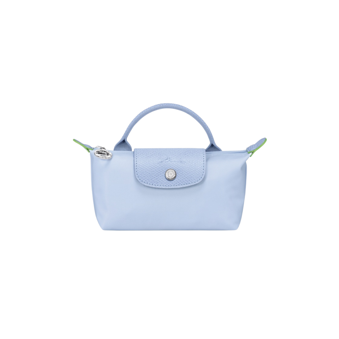 34175919P79 Longchamp Le Pliage Green Handle Pouch Blue - 대표 이미지 #1