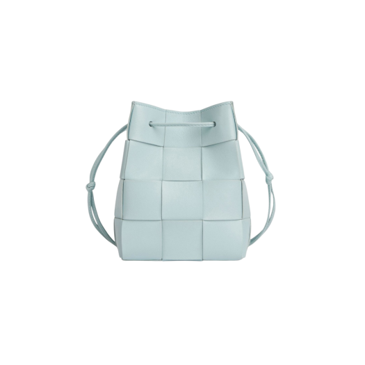 Bottega Veneta Small Leather Cassette Bucket Bag Teal Washed