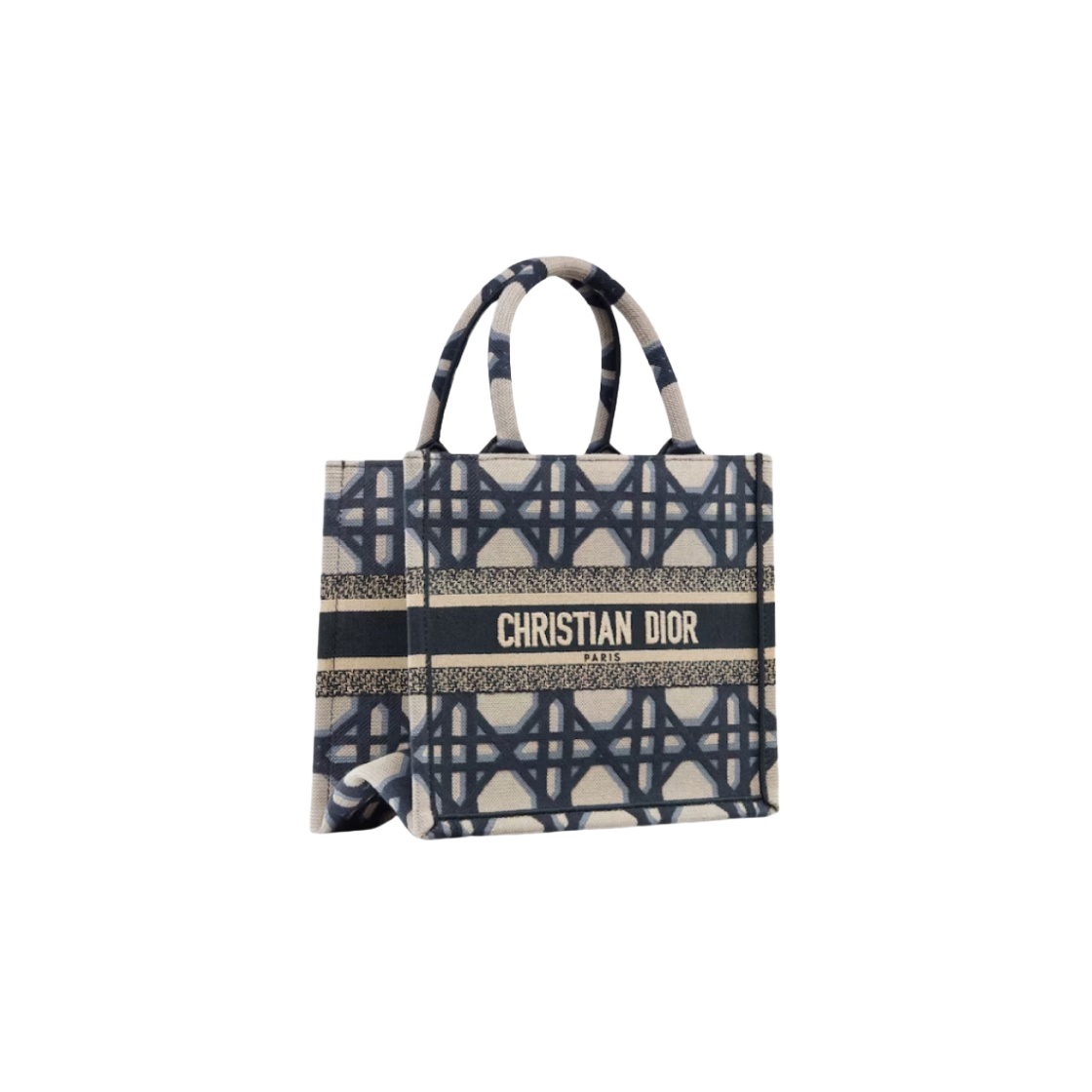 디올 스몰 북 토트백 매크로까나쥬 자수 베이지 블루(Dior Small Book Tote Bag Macrocannage Embroidery Beige Blue) - 2