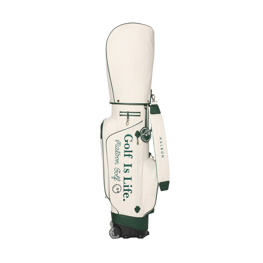 - Malbon Golf Vintage Mood Wheel Caddie Bag Ivory - 대표 이미지 #1