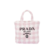 Prada Small Crochet Tote Bag Alabaster Pink