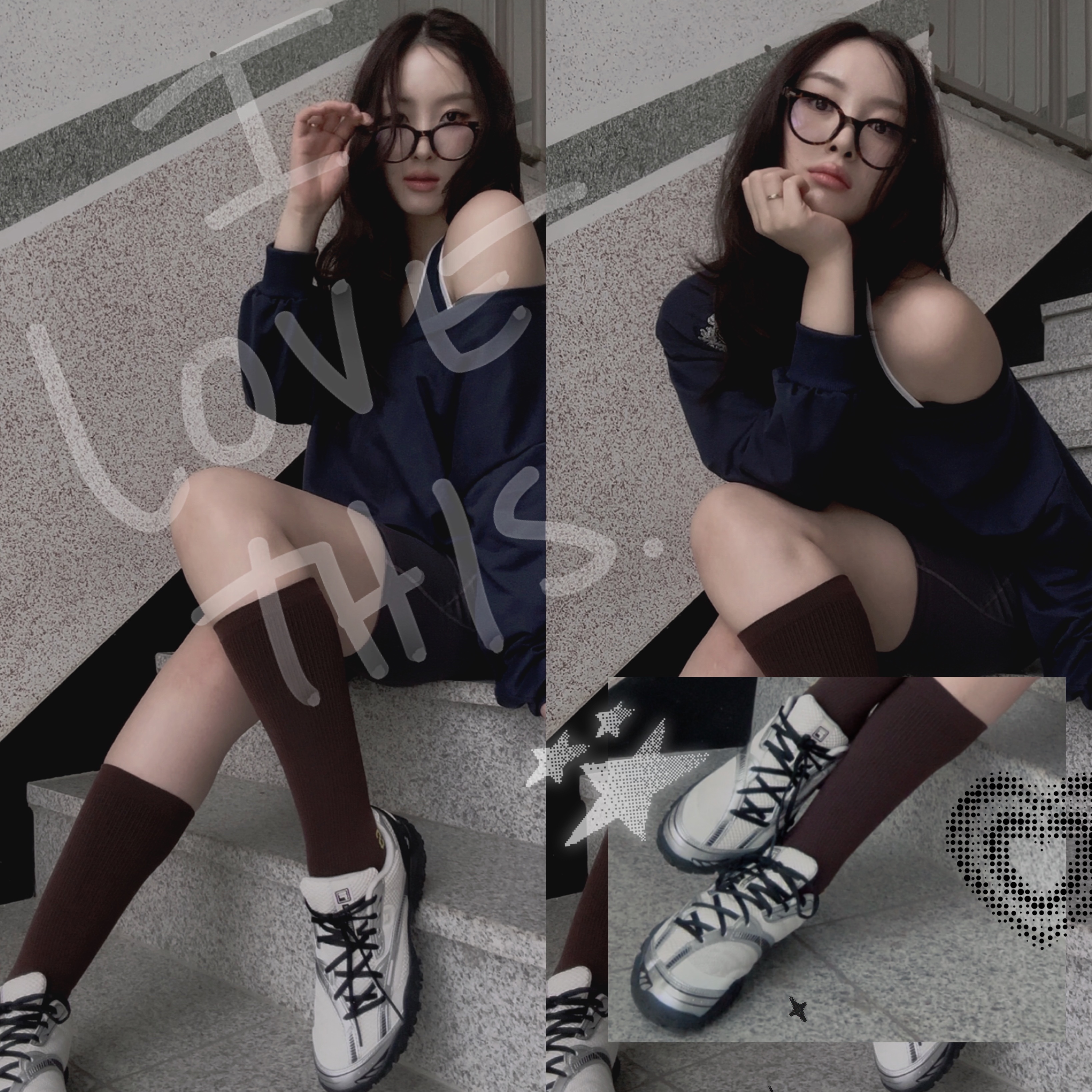 Fila Echappe v2 White Black 착용 스타일 - 1