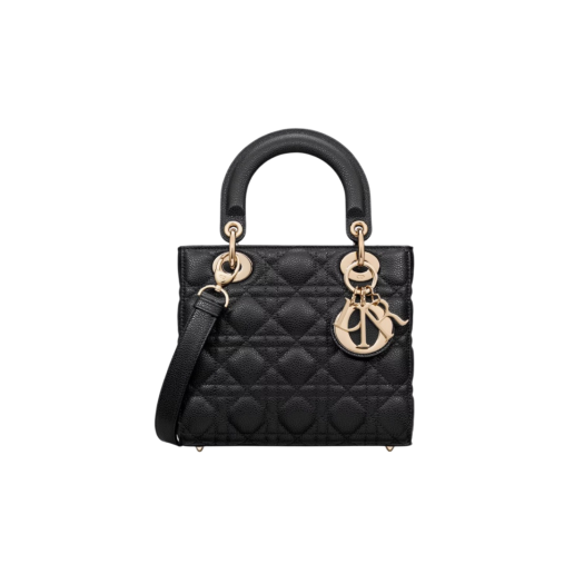 Dior Small Lady Bag Grained Cannage Calfskin Black