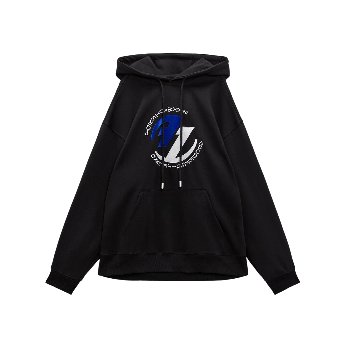 ★【Ader Error x Zara】★Embroidery Hooded Sweatshir.t★ ADER error x Zara Embroidered Sweatshirt Black - FW22 - US