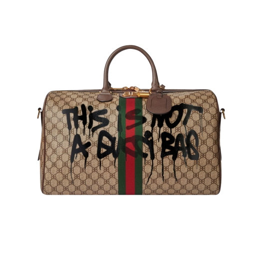 Balenciaga x Gucci The Hacker Project Graffiti Medium Duffle Bag Beige Canvas Jacquard