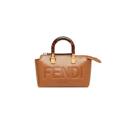 Fendi By The Way Leather Small Boston Bag Brown