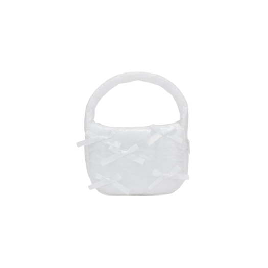 DEINET RIBBON CLOUD MINI TOTE BAG IN WHITE