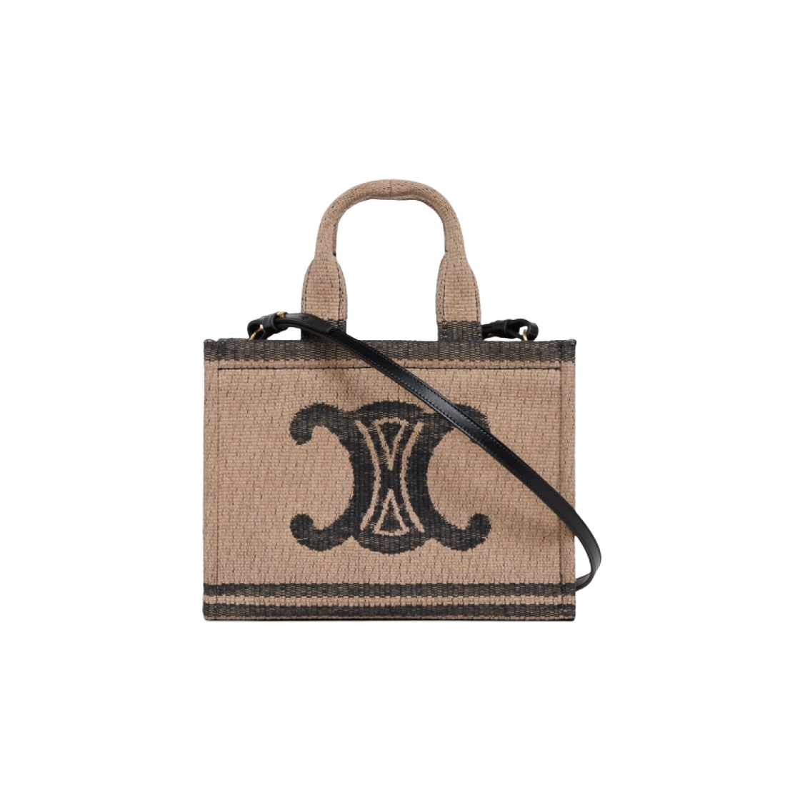 셀린느 트리옹프 카프스킨 텍스타일 타이스 스몰 카바스 베이지 블랙(Celine Small Cabas Thais in Textile with Triomphe and Calfskin Beige Black) - 3