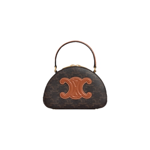 Celine Half Moon Case Triomphe Canvas Tan
