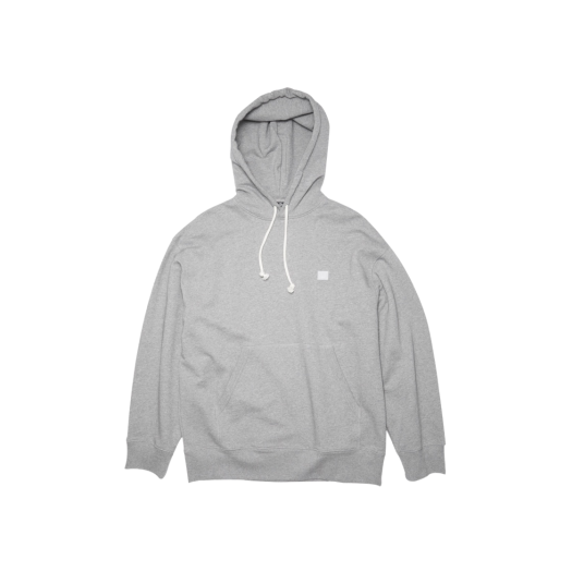 Acne Studios Farrin Face Oversized Hooded Sweatshirt Light Grey Melange