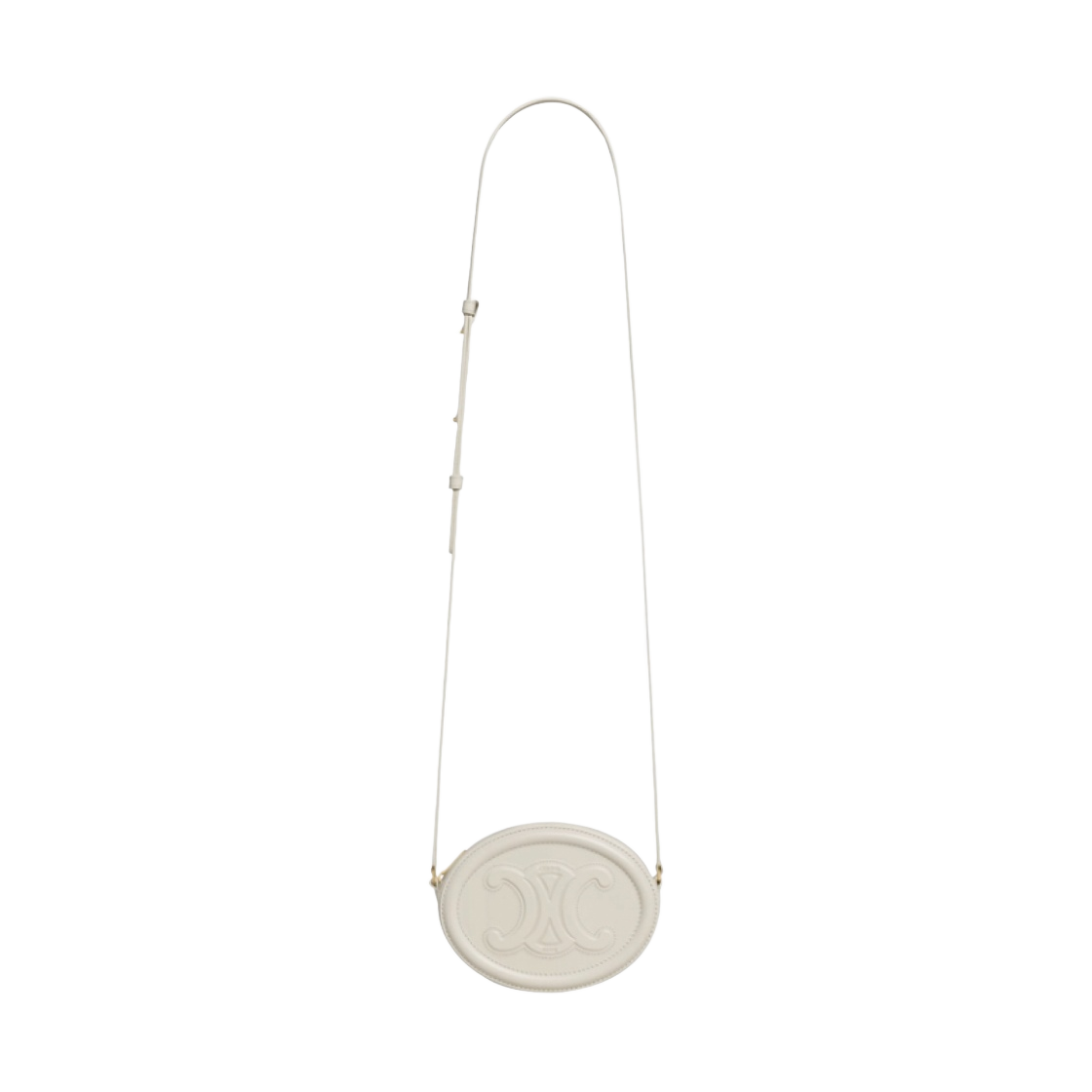 10I703DPQ-01RC Celine Crossbody Oval Purse Cuir Triomphe in Smooth Calfskin Rice - #4