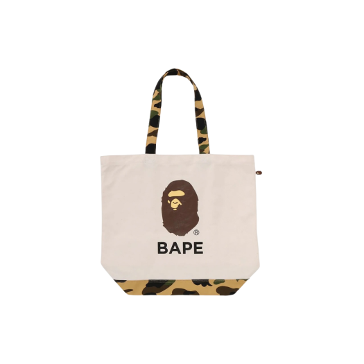 BAPE 1st Camo Ape Head Tote Bag Ivory