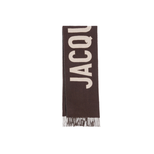 Jacquemus L'echarpe Jacquemus Fringe Logo Scarf Multi Brown