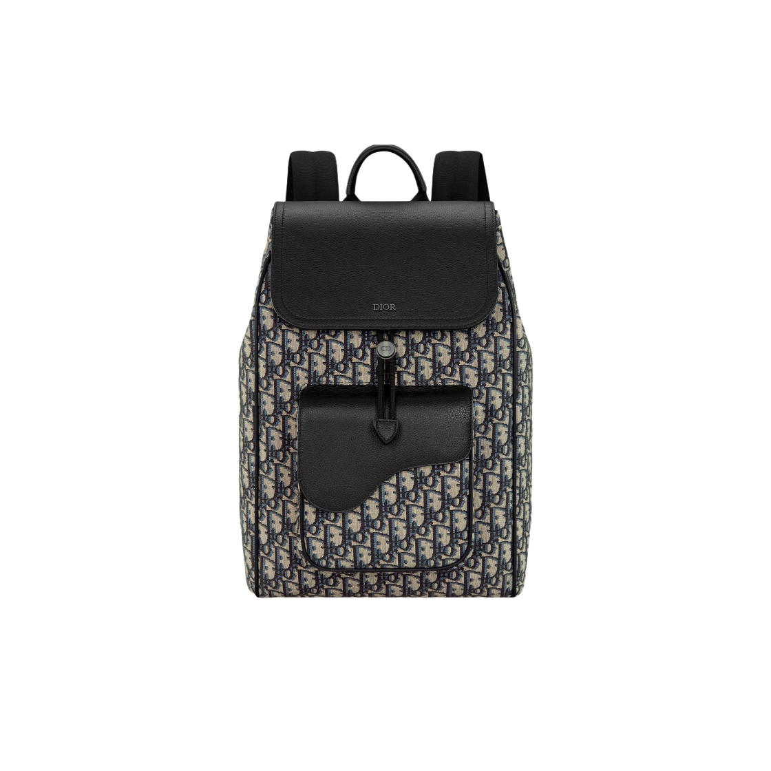 디올 새들 백팩 베이지 블랙 디올 오블리크 자카드 블랙 그레인드 카프스킨(Dior Saddle Backpack Beige Black Dior Oblique Jacquard Black Grained Calfskin) - 1