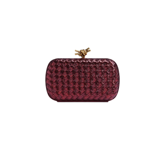 Bottega Veneta Knot Clutch Wine