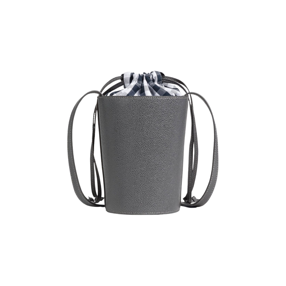 톰브라운 페블 그레인 깅엄 크로스바디 미니 버킷백 다크 그레이(Thom Browne Pebble Grain Gingham Crossbody Mini Bucket Bag Dark Grey) - 3