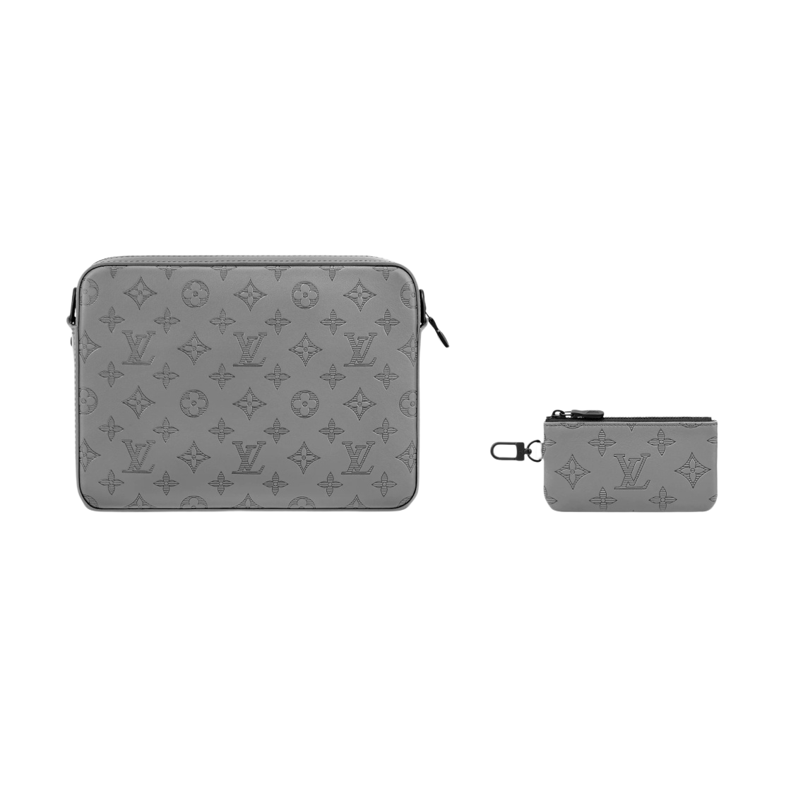 M46104 Louis Vuitton Duo Messenger Bag Monogram Shadow Anthracite Gray - #3