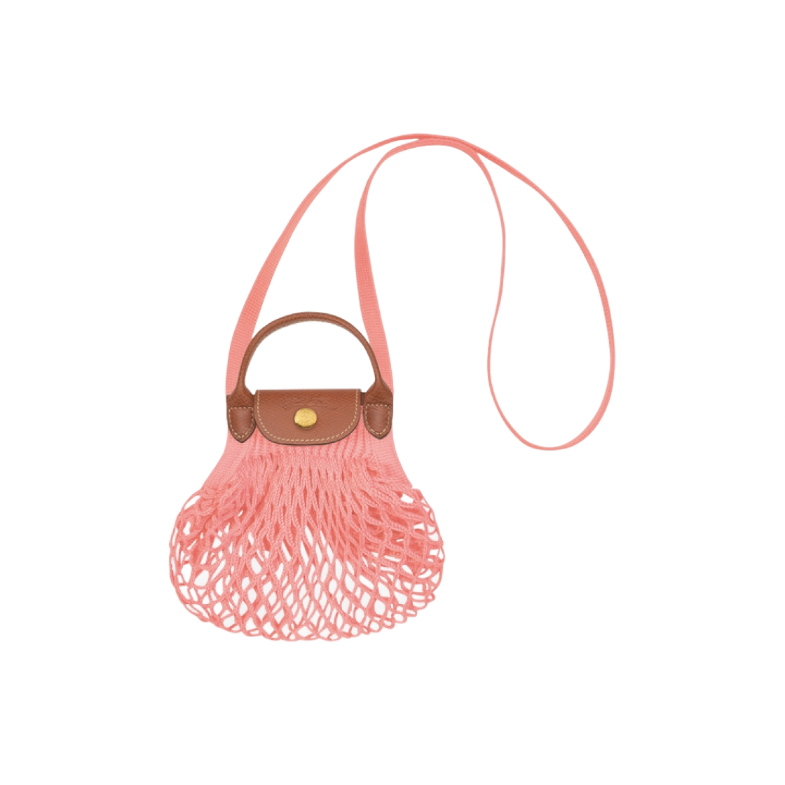 10139HVHP63 Longchamp Le Pliage Filet Crossbody Bag XS Blush - 대표 이미지 #1