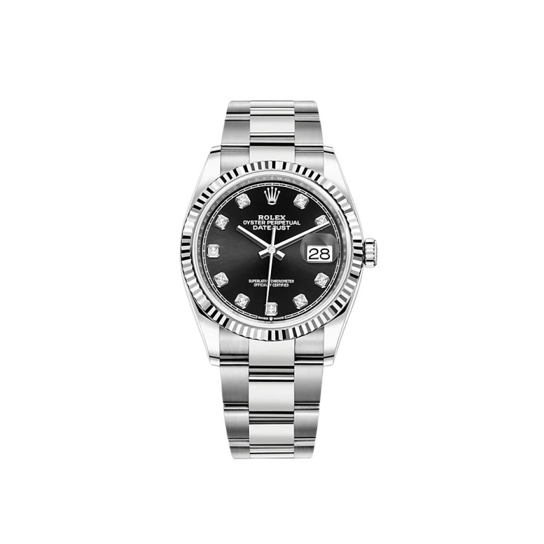 126234 Rolex Datejust 36mm 126234 Bright Black Diamond-Set Oyster - 대표 이미지 #1