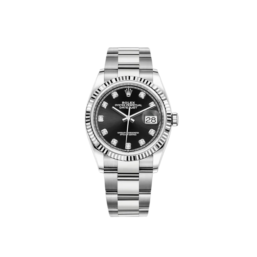 Rolex Datejust 36mm 126234 Bright Black Diamond-Set Oyster