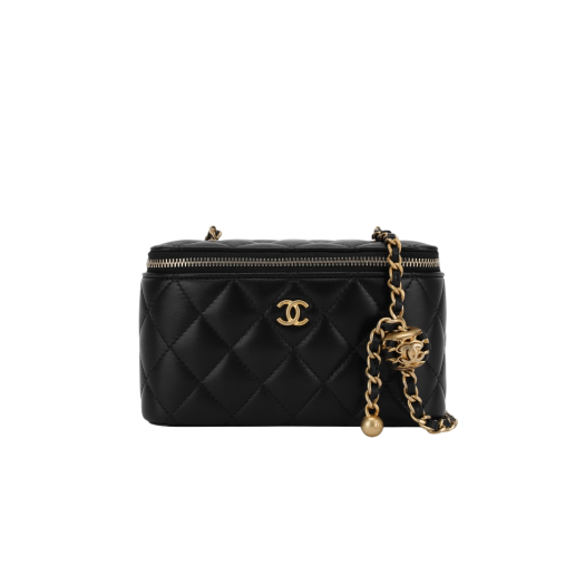 Chanel Vanity with Chain Lambskin & Gold Black