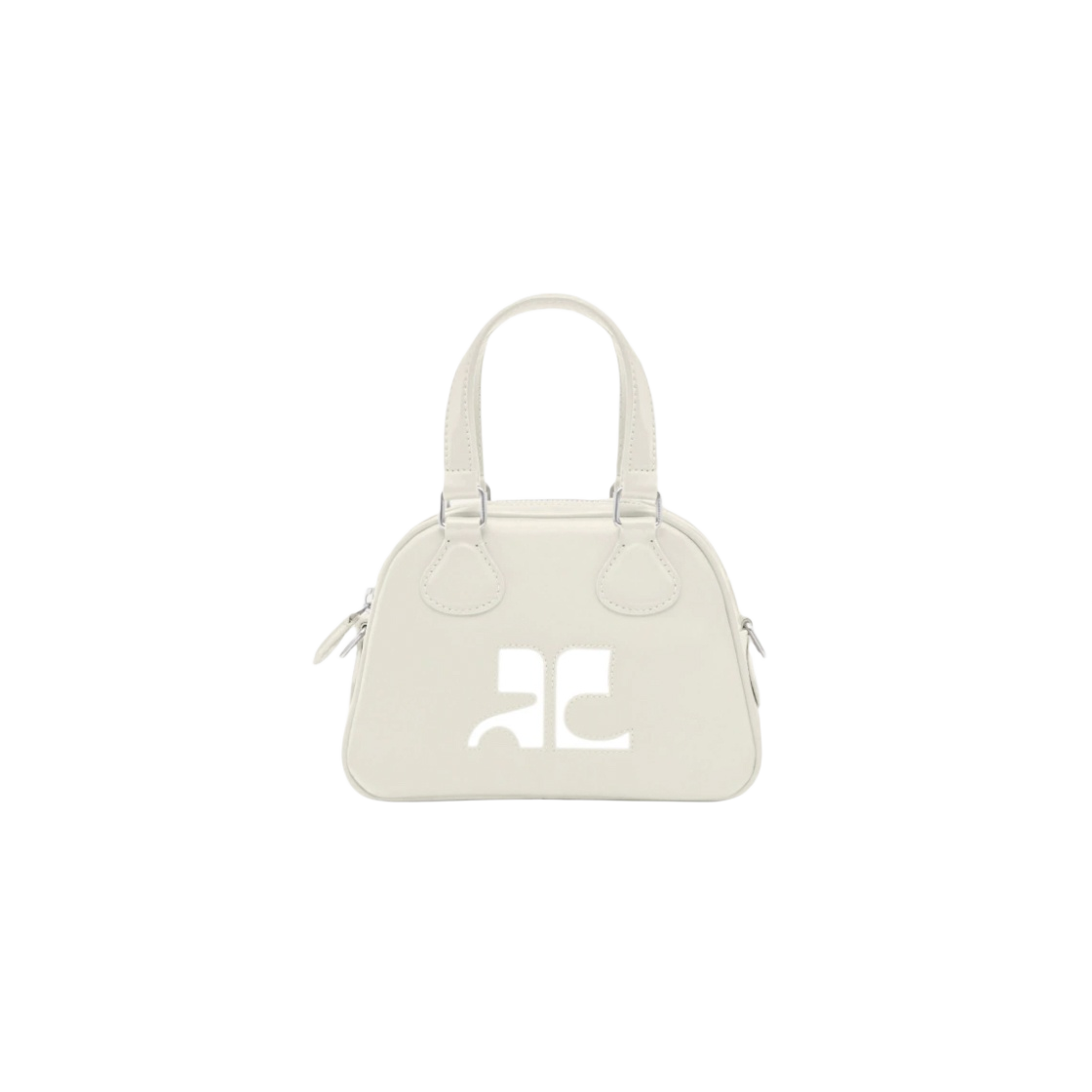 꾸레쥬 미니 레더 볼링백 그레이(Courreges Mini Leather Bowling Bag Grey)