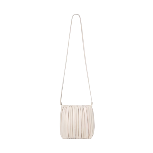 COS Leather Scallop Crossbody Bag Leather Ivory