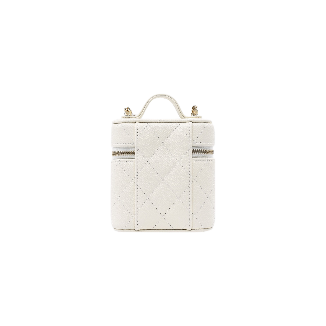 AP2503-B07186-10601 Chanel Small Vanity with Chain Grained Calfskin & Gold White - #3