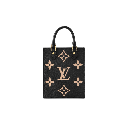 Louis Vuitton Petit Sac Plat Monogram Empreinte Black Beige
