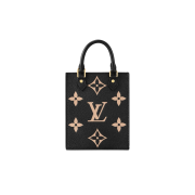 Louis Vuitton Petit Sac Plat Monogram Empreinte Black Beige
