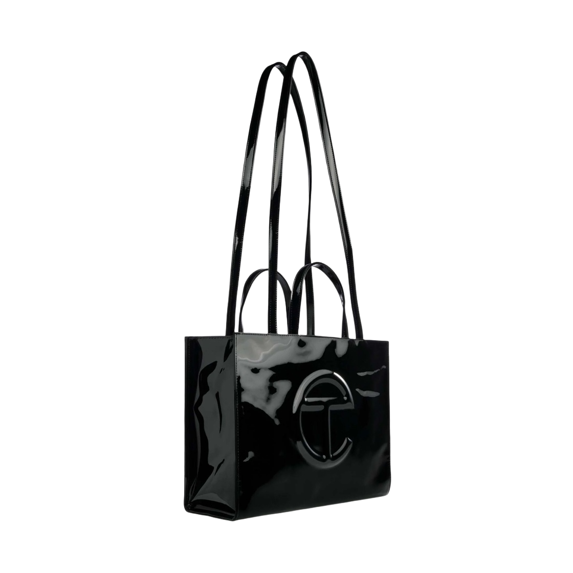 텔파 미디움 페이턴트 쇼핑백 블랙(Telfar Medium Patent Shopping Bag Black) - 2