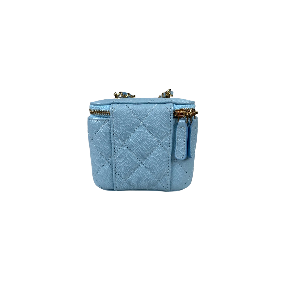 AP1340-Y33352-NH626 Chanel Small Classic Vanity with Chain Grained Calfskin & Gold Light Blue - #3
