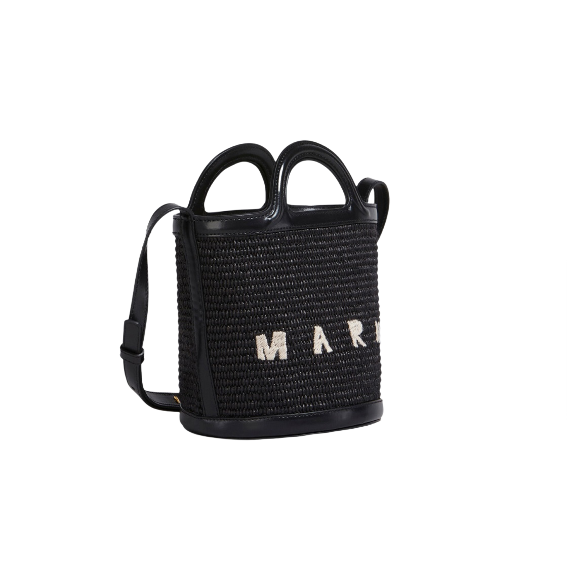 마르니 레더 & 라피아 트로피칼리아 스몰 버킷백 블랙(Marni Leather & Raffia Tropicalia Small Bucket Bag Black) - 2