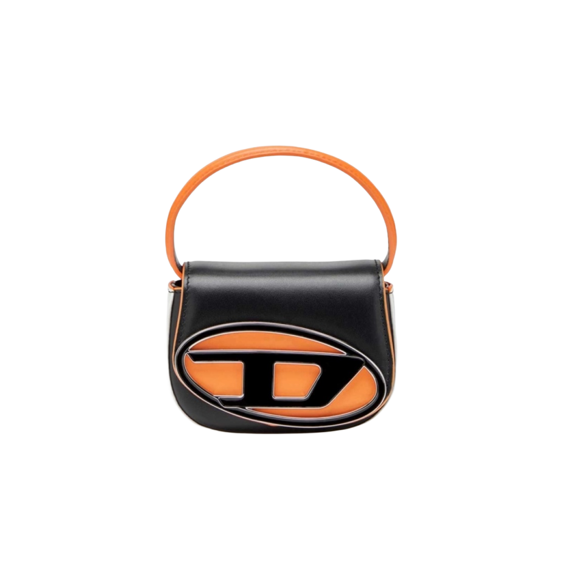 디젤 1DR 컬러 블록 미니백 인 나파 레더 블랙 오렌지(Diesel 1DR Colour Block Mini Bag with in Nappa Leather Black Orange) - 1