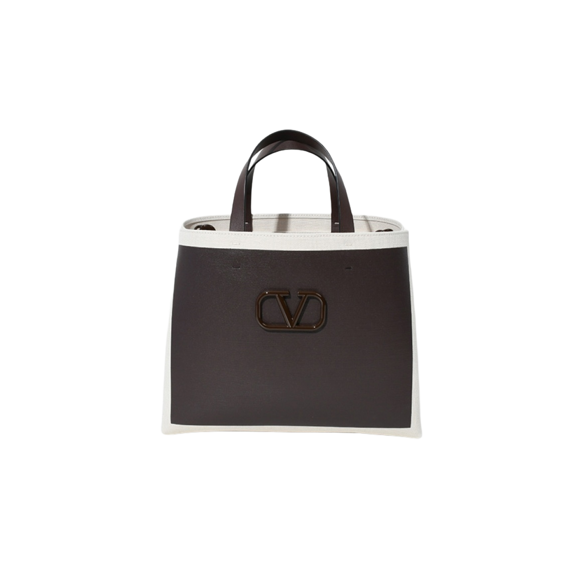 B0B91ZKXUYU Valentino Vlogo Signature Canvas Shopping Bag Fondant Natural