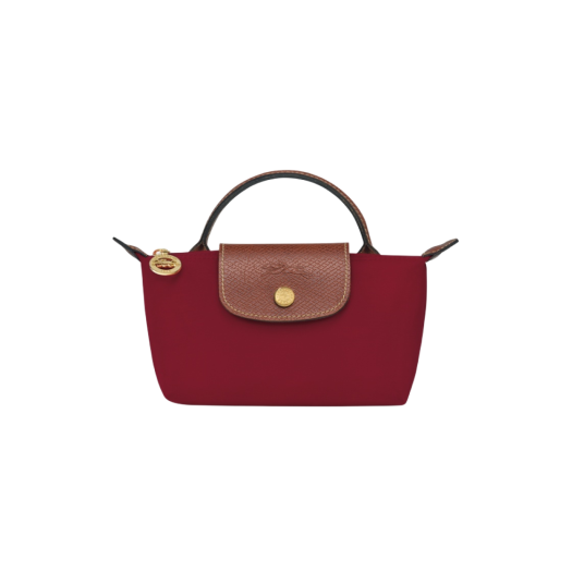 Longchamp Le Pliage Original Handle Pouch Red