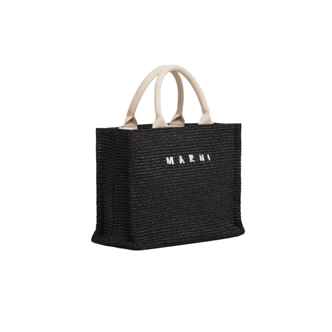 마르니 라피아 스몰 토트백 블랙 내츄럴(Marni Raffia Small Tote Bag Black Natural) - 2