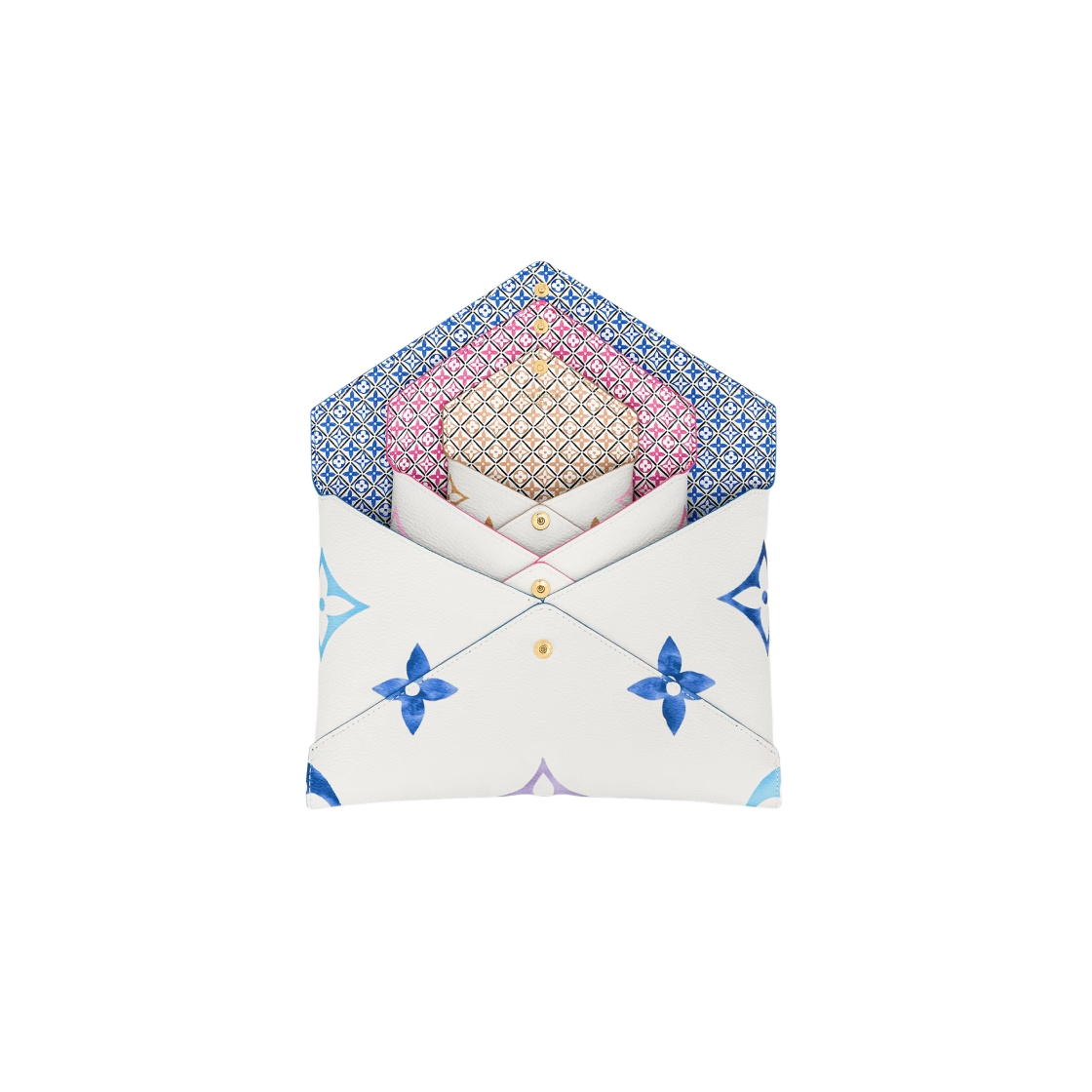 M82387 Louis Vuitton Kirigami Pochette Blue Pink Beige - #4