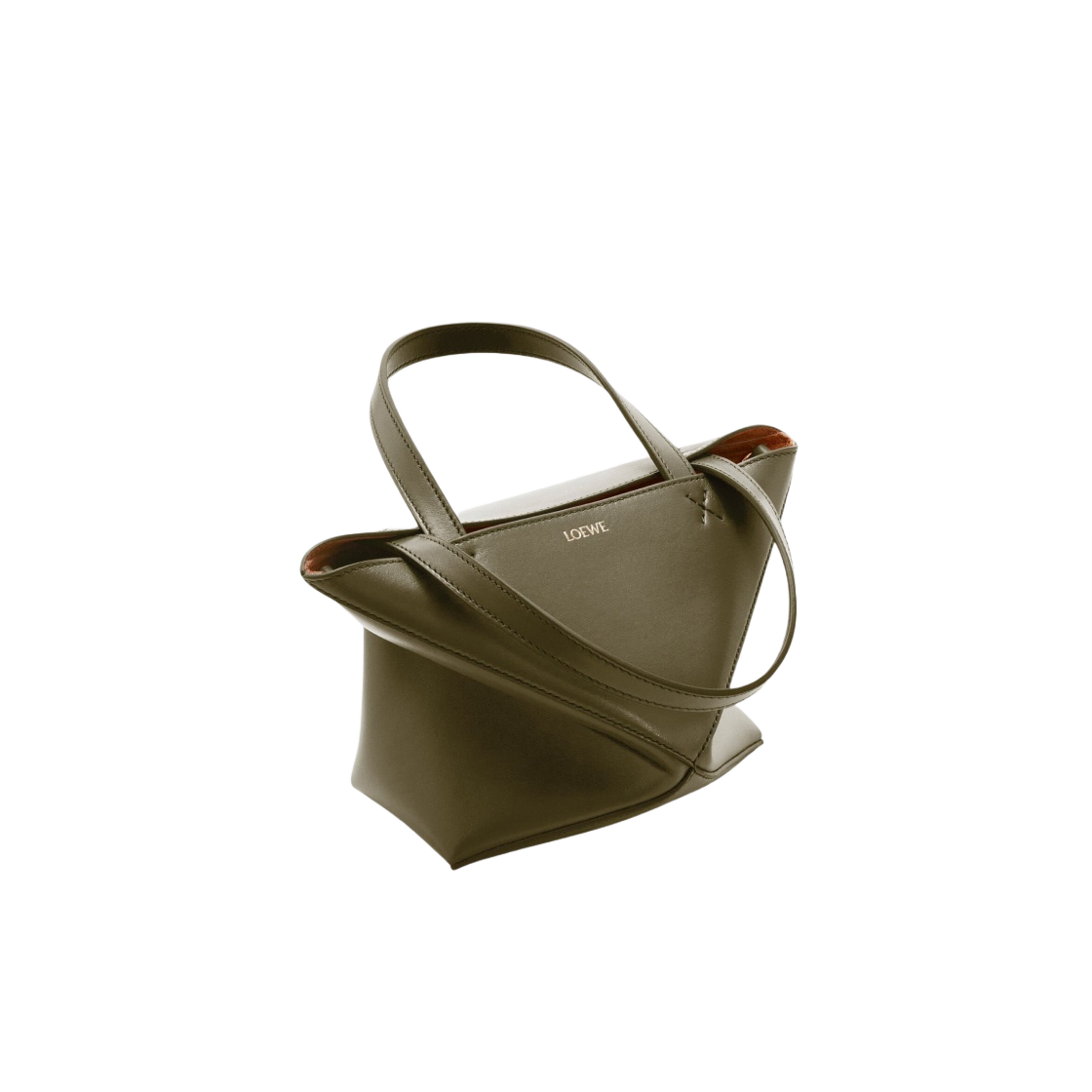 로에베 미니 퍼즐 폴드 토트백 샤이니 카프스킨 다크 카키 그린(Loewe Mini Puzzle Fold Tote Bag in Shiny Calfskin Dark Khaki Green) - 2