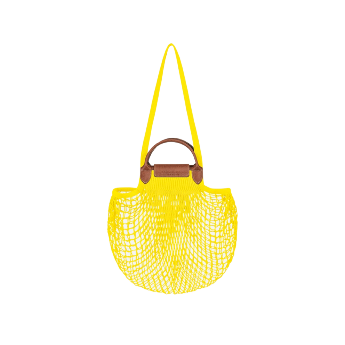 10121HVH174 Longchamp Le Pliage Filet Top Handle Bag Lemon - #3