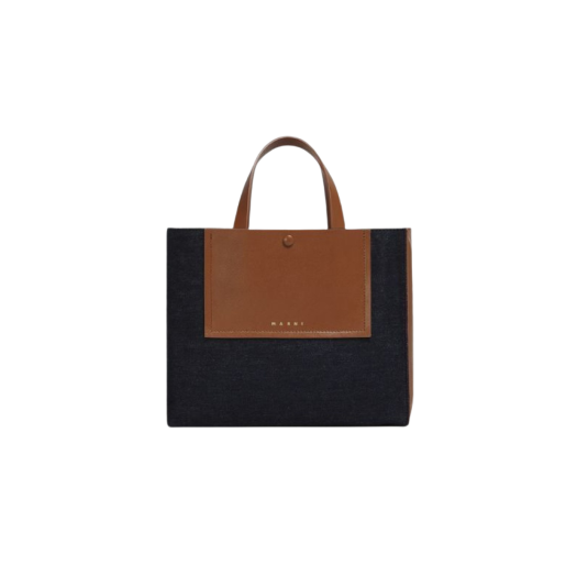 Marni Denim Leather Museo Soft Small Bag Blublack Moca