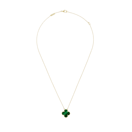 (W) Van Cleef & Arpels Vintage Alhambra Pendant Yellow Gold Malachite