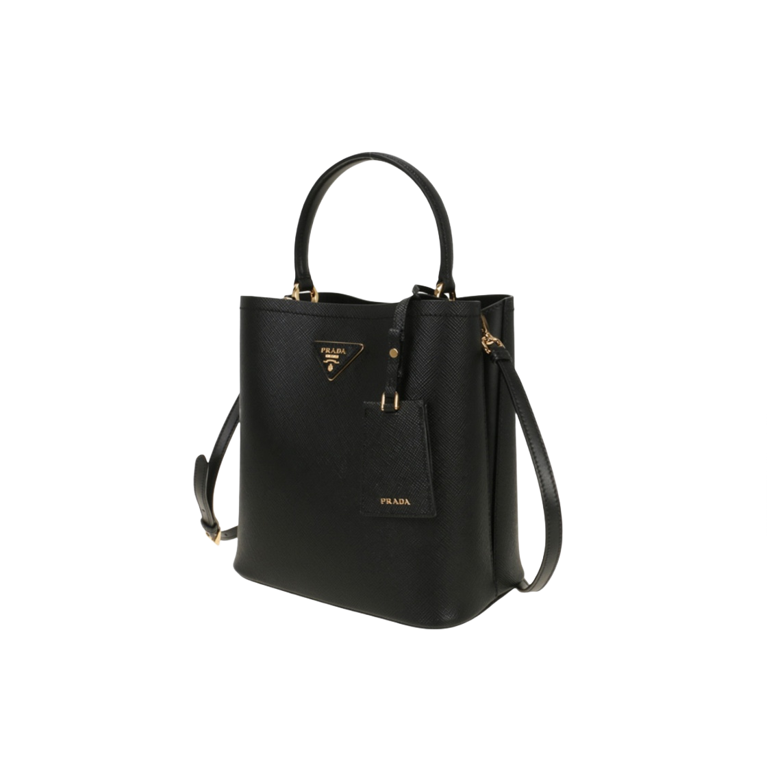 프라다 사피아노 레더 미디움 파니에백 블랙(Prada Saffiano Leather Medium Panier Bag Black) - 2