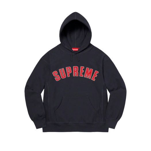Supreme Pearl Logo Hooded Sweatshirt Navy - 21FW