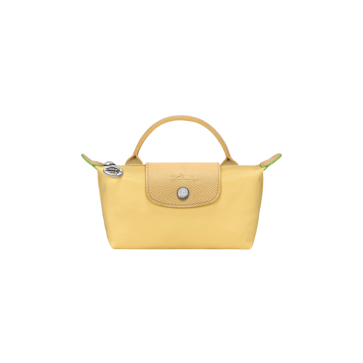 Longchamp Le Pliage Green Handle Pouch Yellow