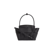 Bottega Veneta Arco Leather Mini Top Handle Bag Black