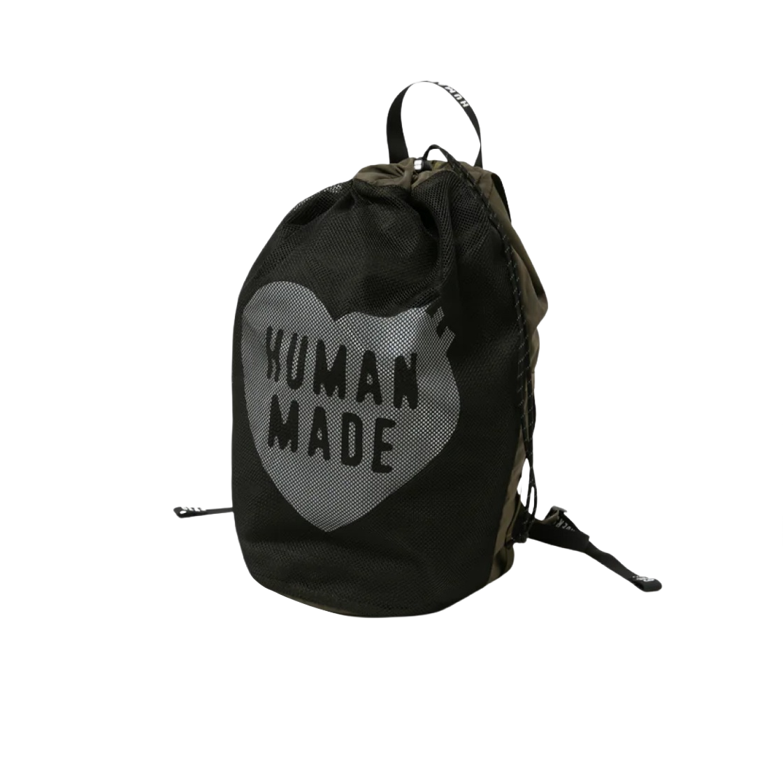 関税送料込【HUMAN MADE】DRAWSTRING BAG☆オリーブドラブ 巾着 関税送料込【HUMAN MADE】巾着バッグ☆オリーブドラブ ロゴ 綿